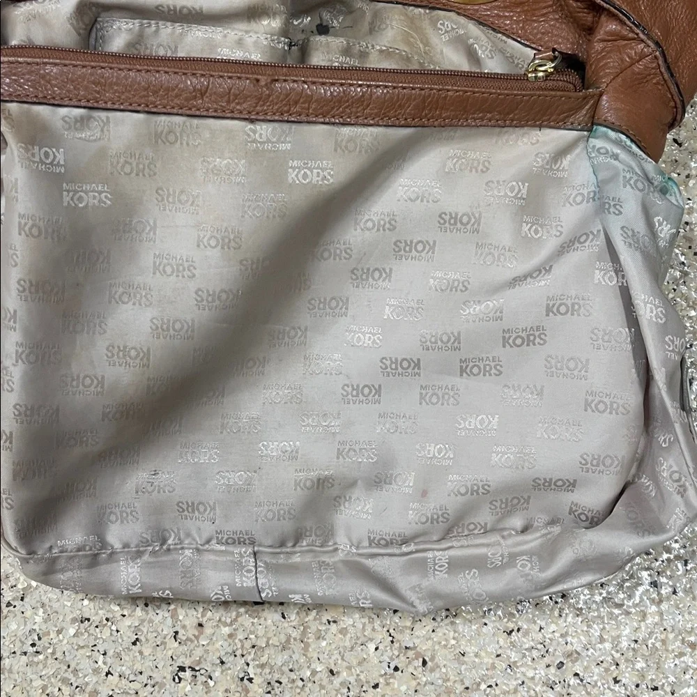 Michael Kors Fulton Large Leather East West Tote Bag Luggage Handbag Brown - Picture 11 of 12